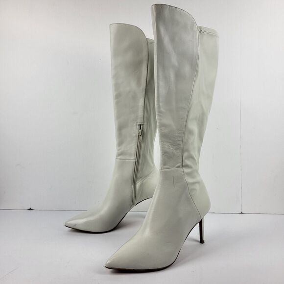 Aldo Romee  Knee High Pointed Toe Stiletto Boot off White Size 7 - Picture 1 of 16